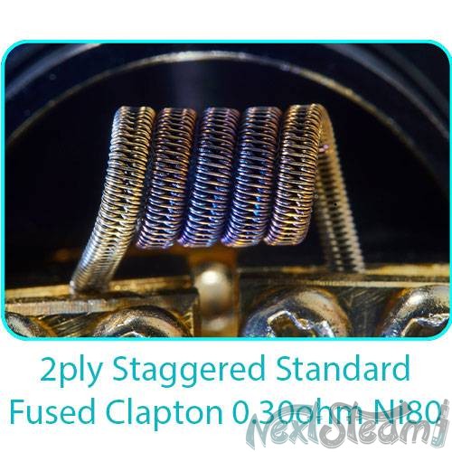 tesla handcrafted coils 2ply staggered standard fused clapton 0.30ohm ni80